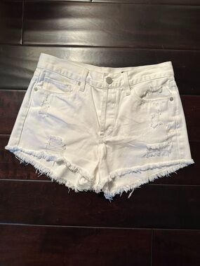 Blank NYC White Distressed Denim Cutoff Shorts